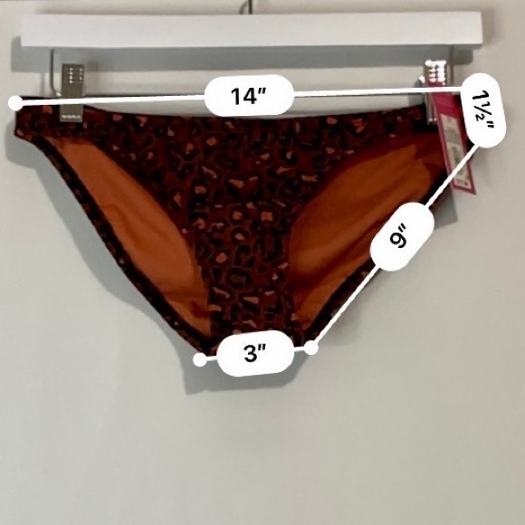 Xhilaration Women’s Hipster Bikini Swim Bottom Maroon Animal Print NWT - Picture 6 of 7